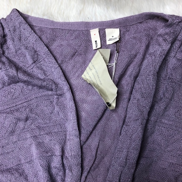 Anthropologie Moth Purple Tie Front Kimono - Picture 3 of 7